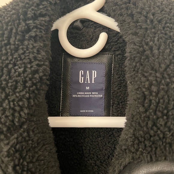 GAP NWOT leather with Sherpa lined coat - Picture 3 of 6